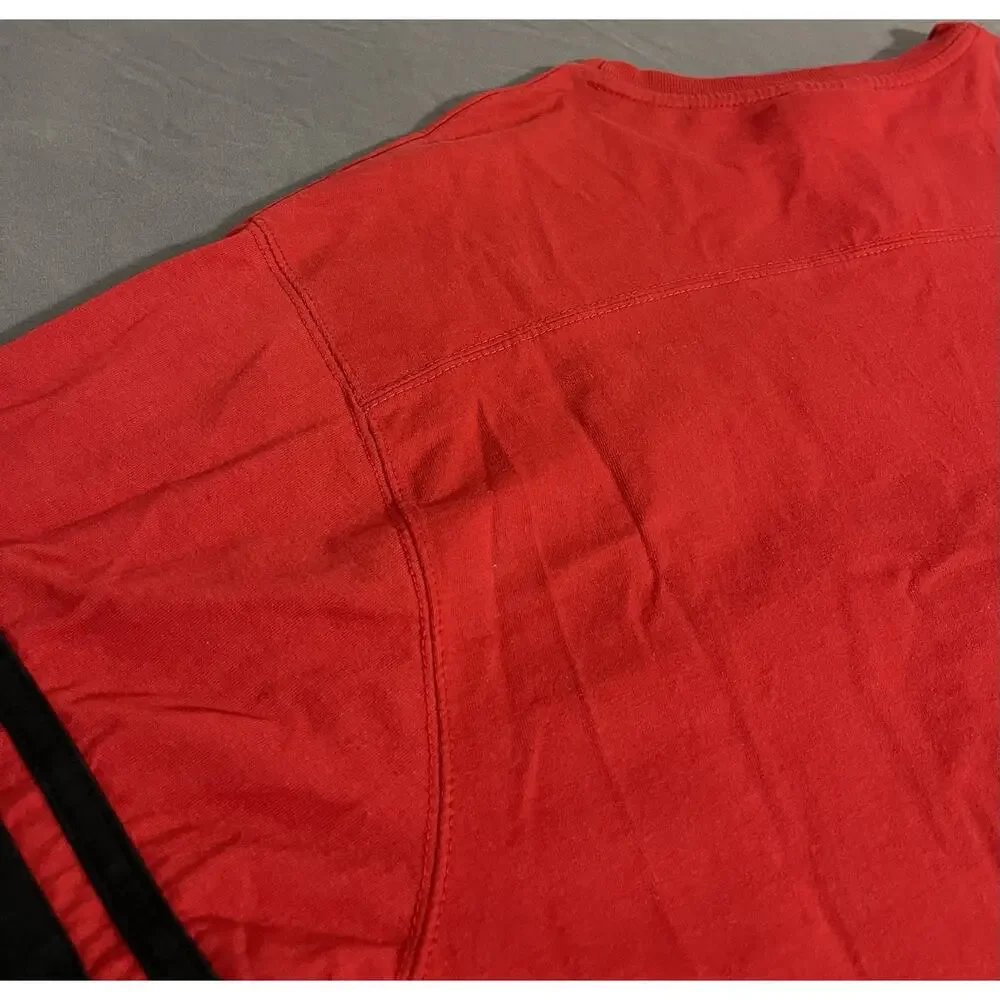 Georgia Bulldogs J. America Long Sleeve Shirt 2XL Red Black Stripes Excellent